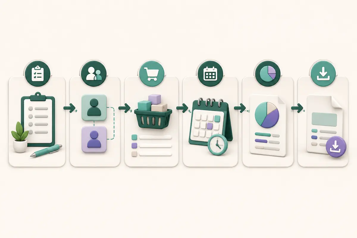 Six-step process for creating a professional invoice in minutes